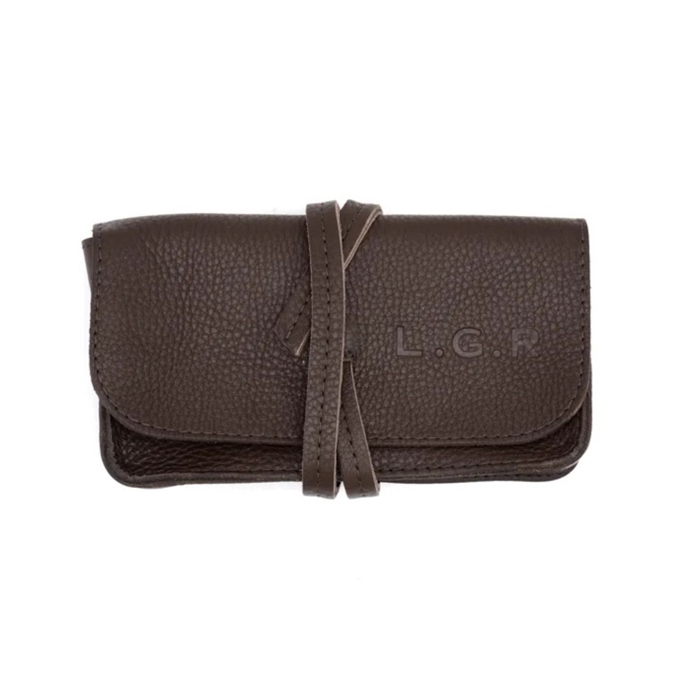 Brown Leather Toiletry Bag for Men